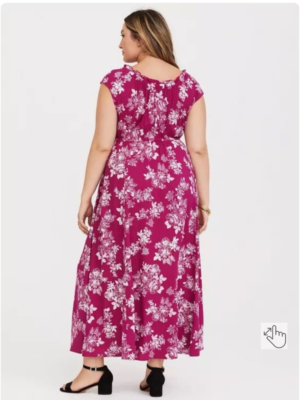 EUC torrid Berry Floral Challis Slit Maxi Dress - Size 3 - Picture 3 of 12